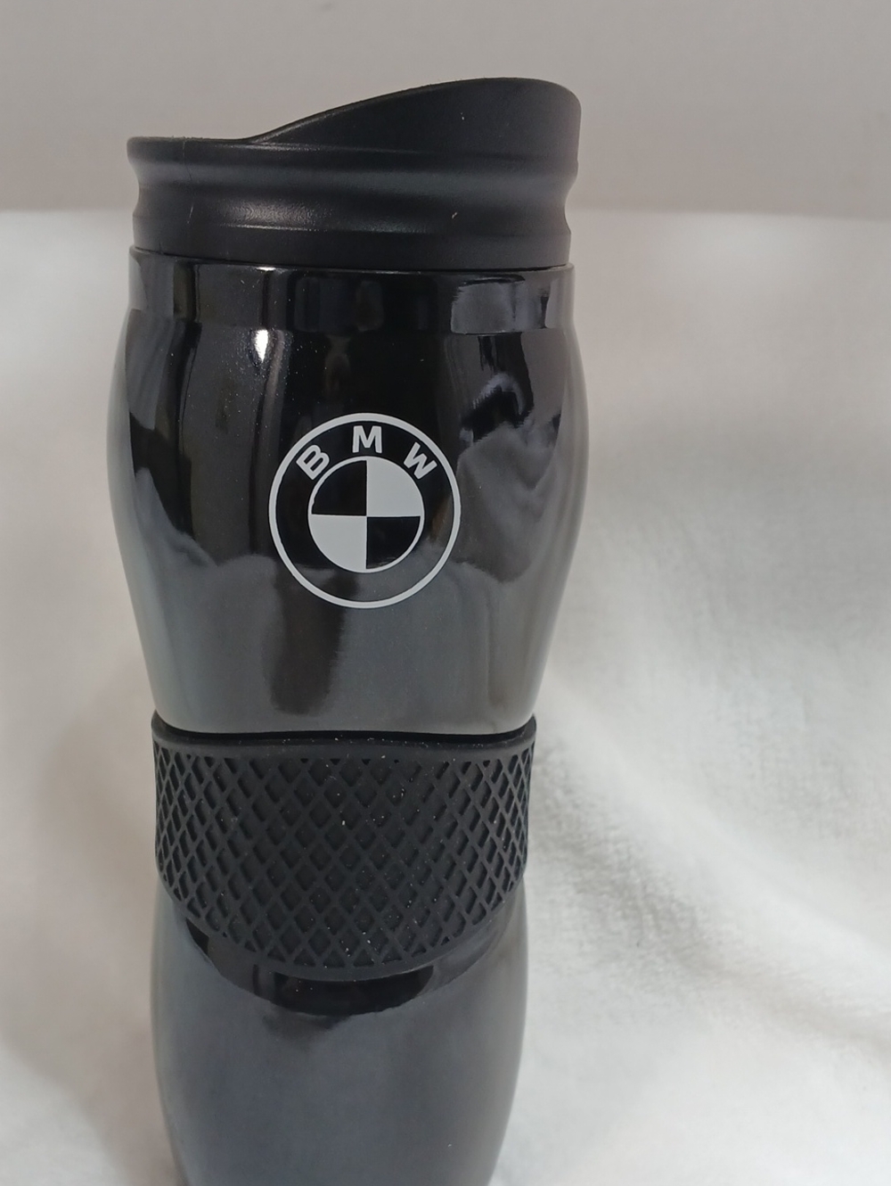 BMW Black Travel Tumbler with Logo and Grip NWOT
